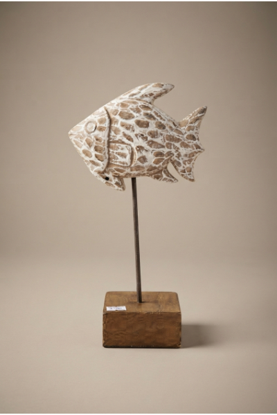 Decor - Mini Fish Stand - White Wash